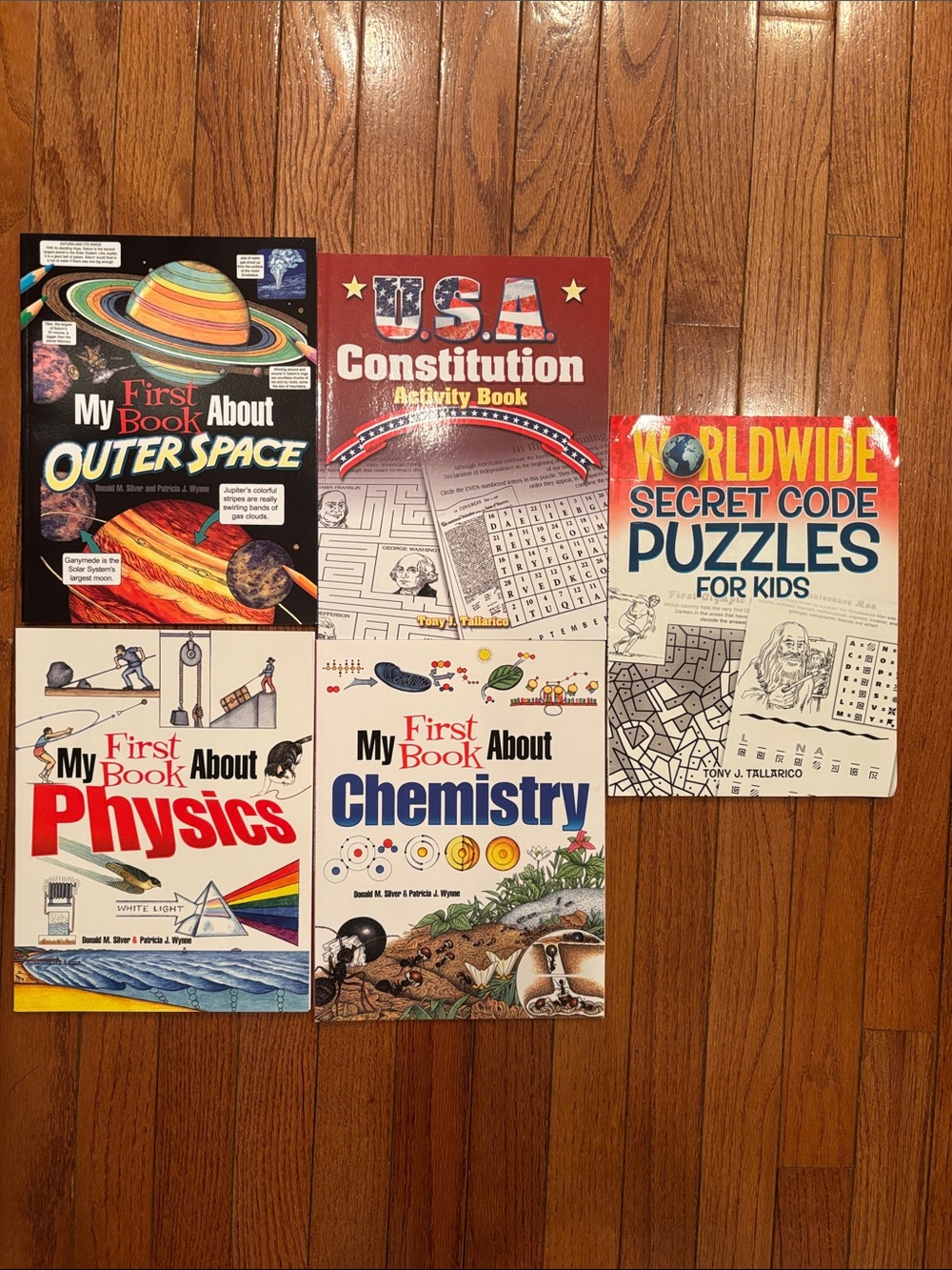 5 New Activity Books Outer Space, Constitution, Physics, Chemistry & Puzzles